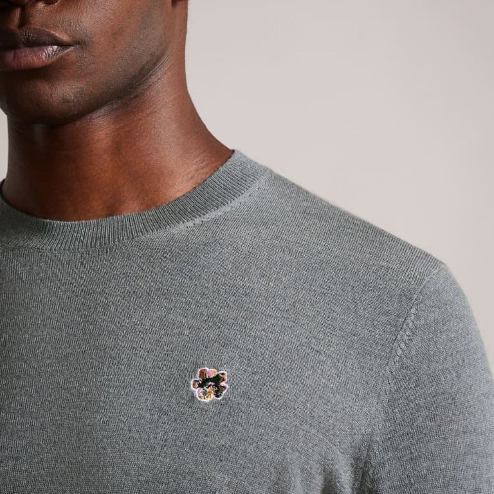 NWT TED BAKER Cardiff Wool Crewneck Sweater Embroidered Logo XXL MSRP $150 - Picture 3 of 10
